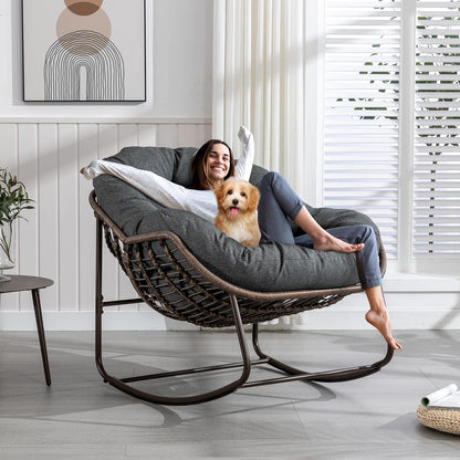 🔥 LAST CHANCE! Limited Edition Egg Chair - Handwoven Rattan + Plush Cushions - Almost Gone!