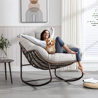 🔥 LAST CHANCE! Limited Edition Egg Chair - Handwoven Rattan + Plush Cushions - Almost Gone!