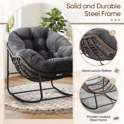 🔥 LAST CHANCE! Limited Edition Egg Chair - Handwoven Rattan + Plush Cushions - Almost Gone!