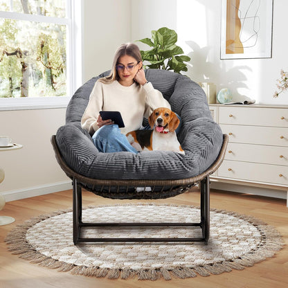 🔥 LAST CHANCE! Limited Edition Egg Chair - Handwoven Rattan + Plush Cushions - Almost Gone!