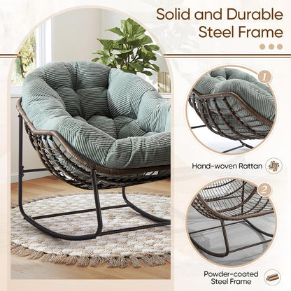 🔥 LAST CHANCE! Limited Edition Egg Chair - Handwoven Rattan + Plush Cushions - Almost Gone!