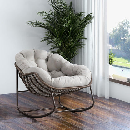 🔥 LAST CHANCE! Limited Edition Egg Chair - Handwoven Rattan + Plush Cushions - Almost Gone!