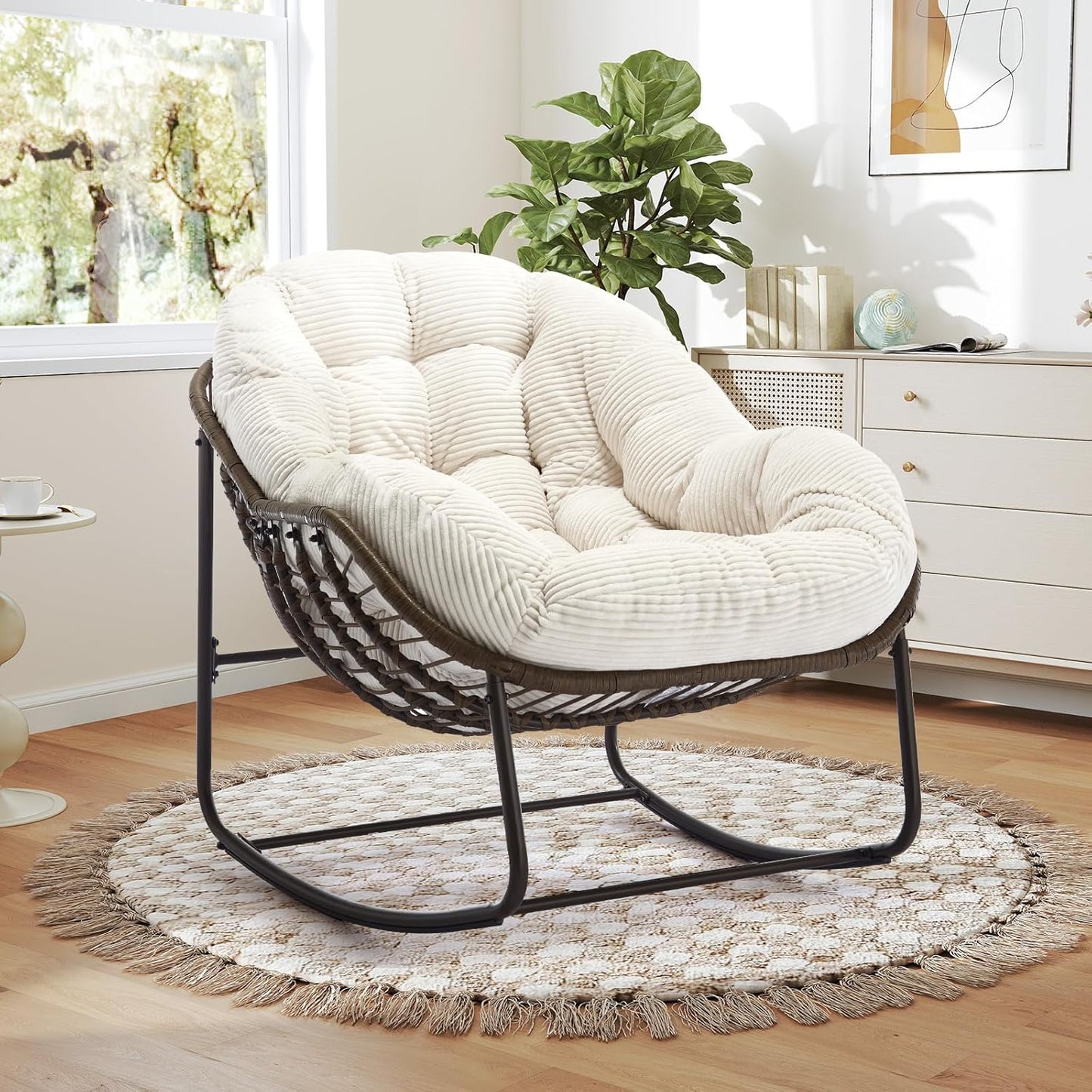 🔥 LAST CHANCE! Limited Edition Egg Chair - Handwoven Rattan + Plush Cushions - Almost Gone!