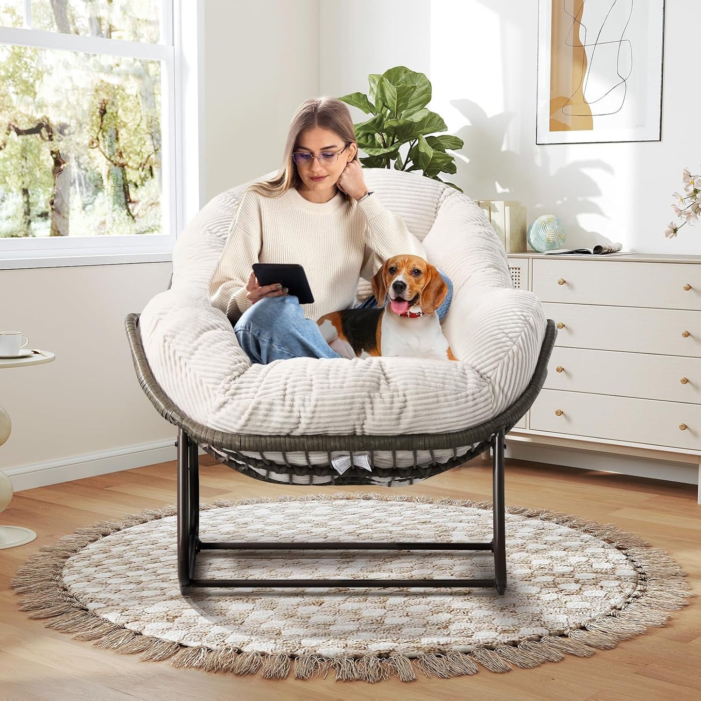 🔥 LAST CHANCE! Limited Edition Egg Chair - Handwoven Rattan + Plush Cushions - Almost Gone!